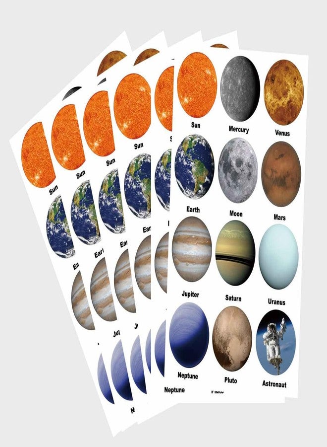 M MeshaKippa Planet Stickers,1.5 inch 300pcs 12 Design Waterproof Solar System Sticker for Stationery, Party Favors Crafts,School Reward Stickers - Image 1